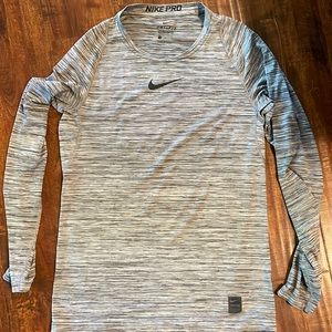 Mens small nike pro fitted long sleeve tee shit